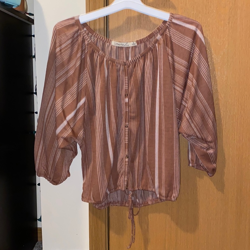 Burnt pink and white blouse